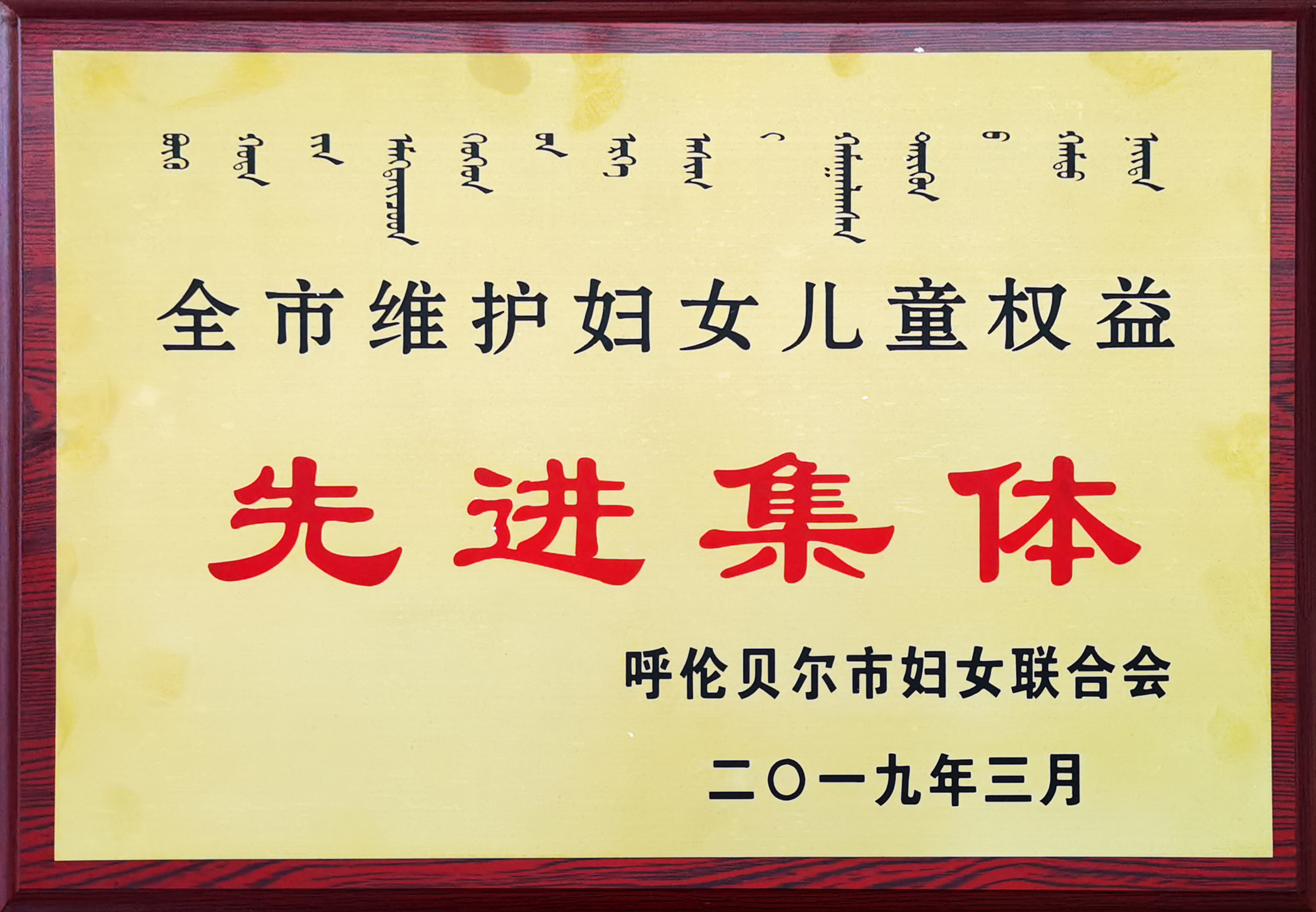 5月9日，我院获得呼伦贝尔市妇女联合会颁发的“全市维护妇女儿童权益先进集体”荣誉称号。.jpg